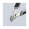 Elektronikai oldalcsípő fogó 54HRC max.d1,6/1mm nyitórugós szürke-fekete  Super Knips KNIPEX