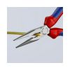 Fél-kerek csőrű (rádió) fogó 61HRC vágóéllel max.d2,5/1,6mm piros-kék 160mm-hossz KNIPEX