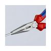 Fél-kerek csőrű (rádió) fogó 61HRC vágóéllel max.d2,5/1,6mm piros-kék 160mm-hossz KNIPEX