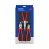 Fogó készlet kombinált oldalcsípő fél-kerek csőrös piros-kék 3-darabos KNIPEX