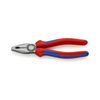 Kombinált fogó 60HRC max.d12/3,4/2,2mm-vágás piros-kék polírozott 180mm KNIPEX