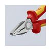 Kombinált fogó 60HRC max.d12/3,4/2,2mm-vágás króm piros-sárga 180mm 1000V szigetelt VDE KNIPEX