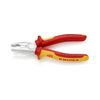 Kombinált fogó 60HRC max.d12/3,4/2,2mm-vágás króm piros-sárga 180mm 1000V szigetelt VDE KNIPEX