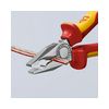 Kombinált fogó 60HRC max.d12/3,4/2,2mm-vágás króm piros-sárga 180mm 1000V szigetelt VDE KNIPEX