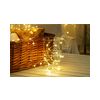 LED karácsonyi füzér 50LED/5m réz 3xAA-elem(nélkül) 10db/m fehér-fényű 4,5V DC 2500K IP20 Modee