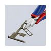 Elektronikai oldalcsípő fogó 57HRC max.d1,3/1mm nyitórugós piros-kék normál 115mm KNIPEX