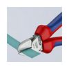 Oldalcsípő fogó 62HRC max.d4/2,8/2mm hosszított vágóél piros-kék normál 160mm KNIPEX