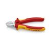 Oldalcsípő fogó 62HRC max.d4/2,8/2mm piros-sárga szigetelés normál 160mm szigetelt 1000V KNIPEX