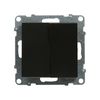Suno 105 2x1P csillárkapcsoló 101 1P kapcsoló betét közp. fedéllel fekete süllyesztett LEGRAND