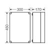 Üres elosztószekrény falonkívüli műanyag átlátszó fedél 300mm x 450mm x 170mm IP65 Mi 0300 Hensel