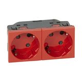 Mosaic 162/2 dugalj sínes földelt központi fedlap piros IP20 beépített rugós LEGRAND