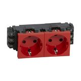 Mosaic 162/2 dugalj sínes földelt központi fedlap piros IP20 csatornába csavaros DLP LEGRAND