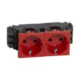 Mosaic 162/2 dugalj sínes földelt központi fedlap piros IP20 csatornába csavaros LEGRAND