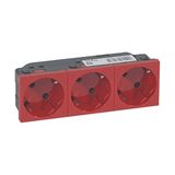 Mosaic 162/3 dugalj sínes földelt központi fedlap piros IP20 beépített rugós LEGRAND