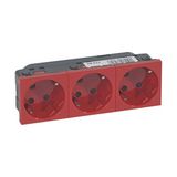 Mosaic 162/3 dugalj sínes földelt központi fedlap piros IP20 beépített rugós LEGRAND