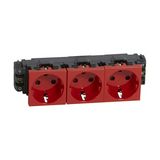 Mosaic 162/3 dugalj sínes földelt központi fedlap piros IP20 csatornába csavaros DLP LEGRAND