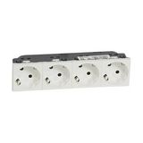 Mosaic 162/4 dugalj sínes földelt központi fedlap fehér IP20 beépített rugós LEGRAND