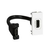 Mosaic médiacsatlakozó betét közp. fedéllel HDMI 0,15m kábellel fehér címketartóval LEGRAND