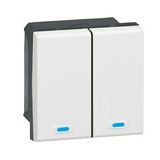 Mosaic KNX nyomógomb 2gomb süllyesztett műanyag fehér IP20 LEGRAND