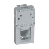 Mosaic telefon csatlakozó betét közp. fedéllel RJ11 műanyag alumínium címketartóval LEGRAND