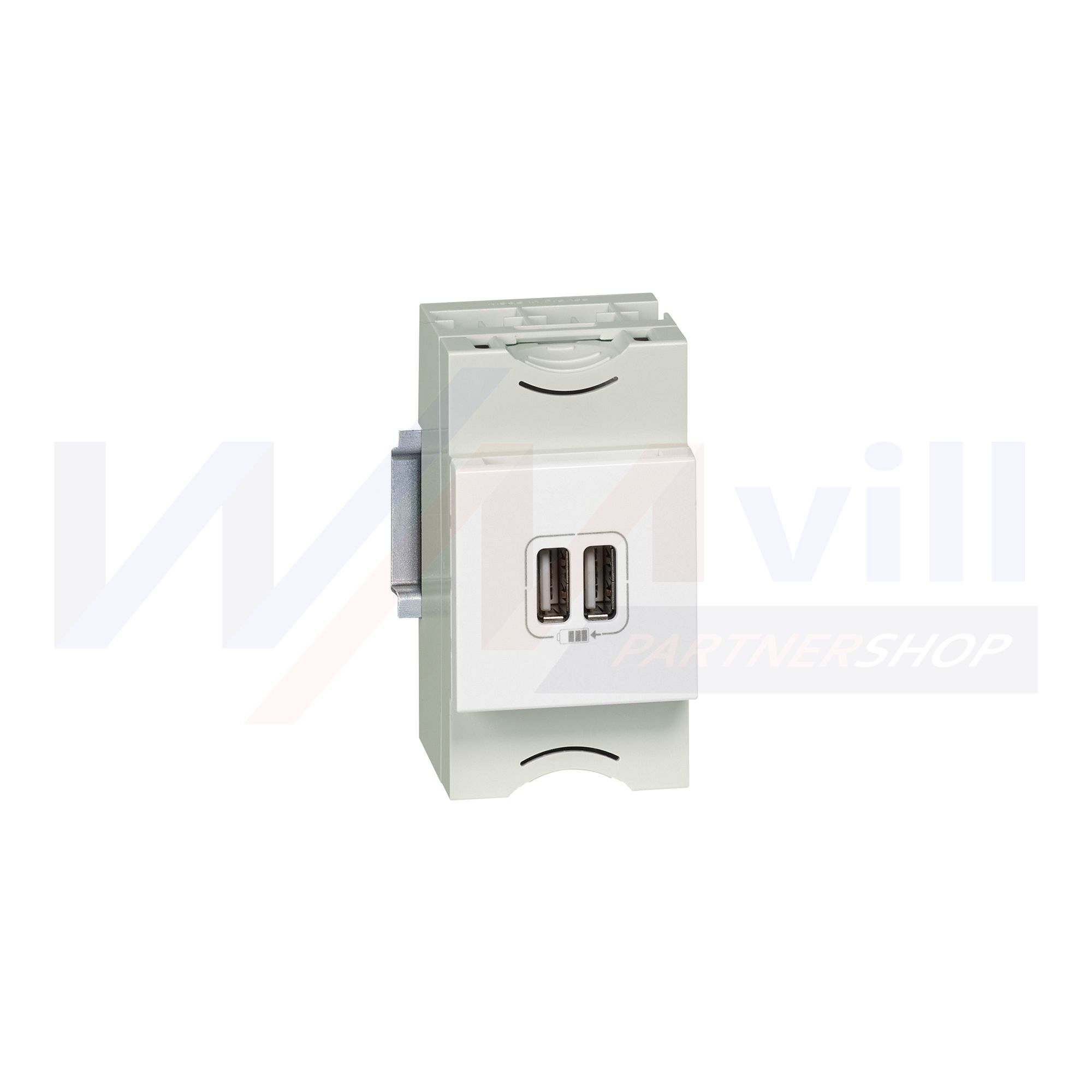 Mosaic USB töltőaljzat 2M 2/ki 2400mA-max. 5V süllyesztett fehér LEGRAND