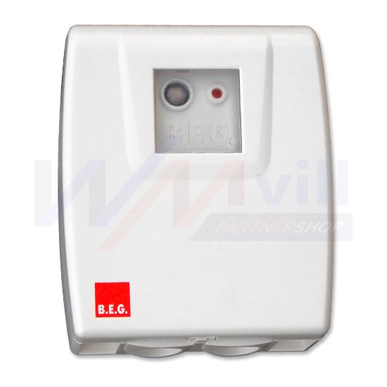 Alkonykapcsoló falra kültér 2-1000lx 1z 2300W falonkívüli műanyag fehér CdS-AP B.E.G.