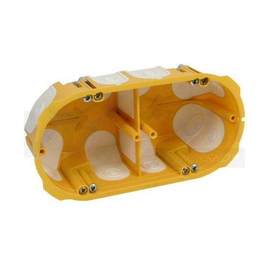 Gipszkarton szerelvénydoboz gumis 2-es ovális 138mmx 68mm x műanyag sárga csavarral KPL KOPOS