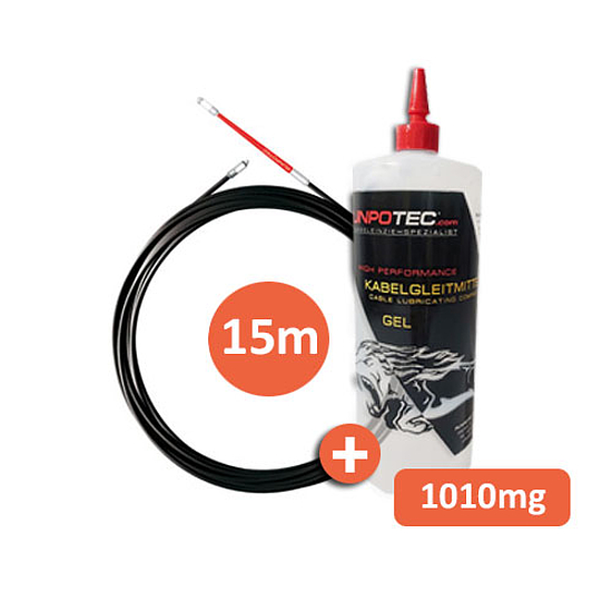 Runpotec kábelbehúzó 15 m Runpo 1 és Kábelsíkosító szett WM-300290