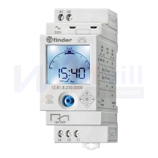 Kapcsolóóra digitális 1-csatorna váltó 2TE 12.81.8.230.0000 FINDER