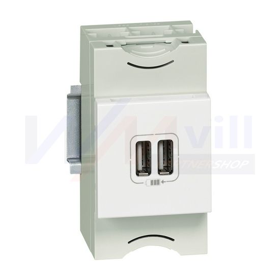 Mosaic USB töltőaljzat 2M 2/ki 2400mA-max. 5V süllyesztett fehér LEGRAND