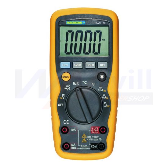 Multiméter V-A-Ohm-µF-°C-Hz digitális 1000VDC 1000VAC 10ADC 10AAC 40MOhm Pancontrol