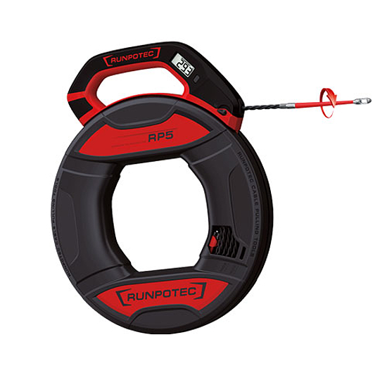 Runpotec RP5 Csavart kábelbehúzó 30 m digitális hosszmérővel WM-102030