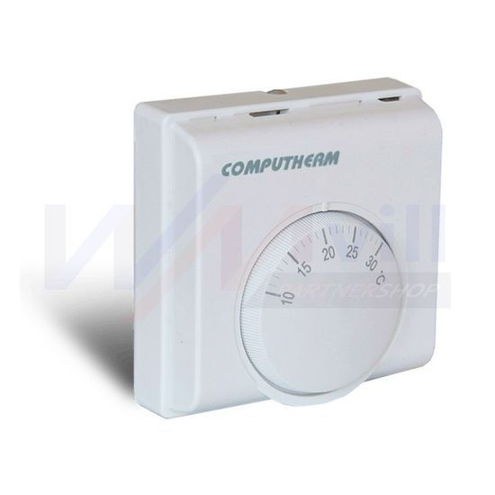 Szobatermosztát analóg komplett 5-30°C 1v 10A 230V falonkívüli fehér QUANTRAX