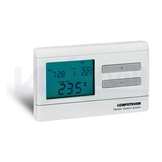 Szobatermosztát programozható LCD +2xAA1,5V-elem digitális 5-40°C 8A 230V elektronikus QUANTRAX